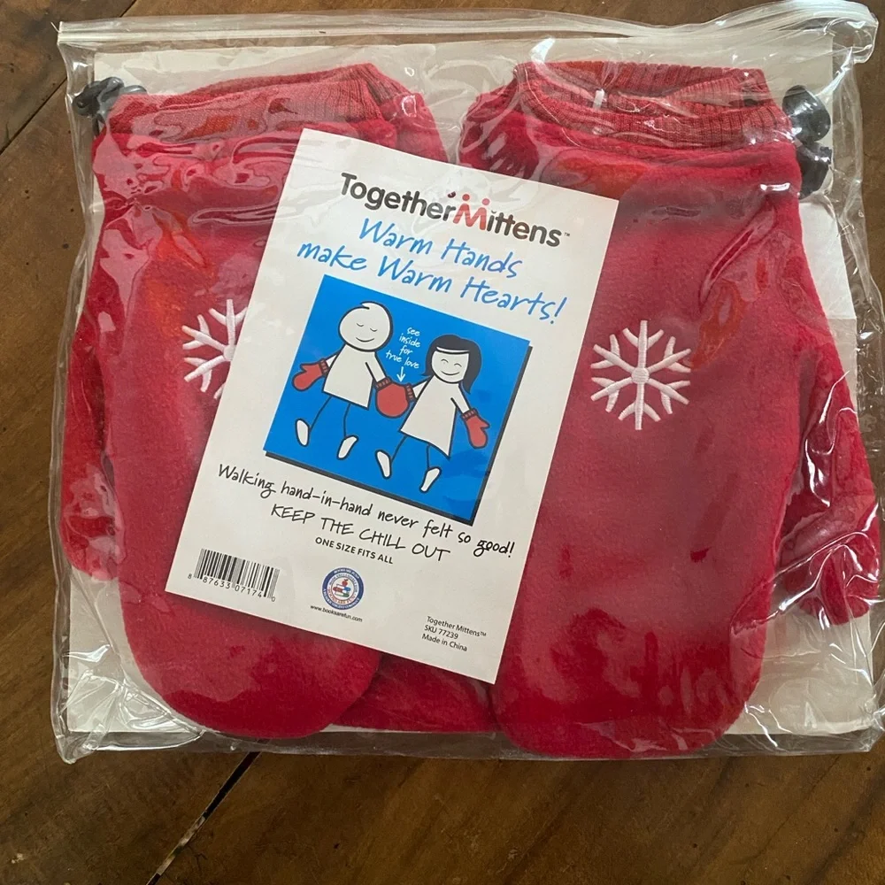 Mittens Red Togetherness with Snowflake Design Novelty Gift Christmas